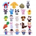 Pllieay 24 Pieces Finger Puppets Set Cloth Plush Doll Baby Educational Hand Cartoon Animal Toys with 15 Animals 6 People Family Members 2 Pieces House and 1 Piece Carrot B079L6WJF8